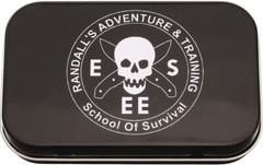 ESEE Logo School of Survival Black Adventure Pocket Survival Kit Empty Tin 2284