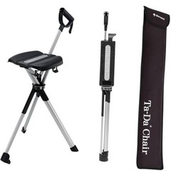 Ta-Da Chair Series 2- Portable Walking Stick, Cane with Seat, L (36.2″) Black