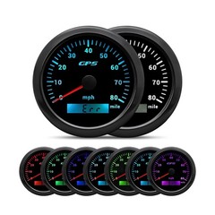 ARTILAURA GPS Speedometer 85mm 3-3/8″ Digital Odometer 80MPH Speed Gauge 7 Co…