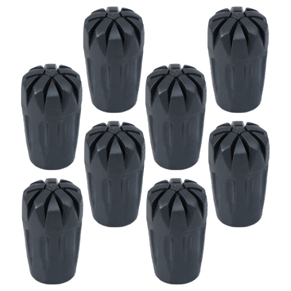 8Pcs Wear-Resistant Rubber Crutch Foot Pads for Trekking Hiking Outdoors