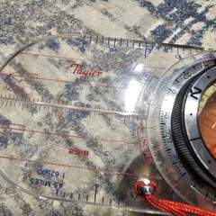 Taylor 2918 Orienteering Map Compass with Lanyard Made in Japan Vintage