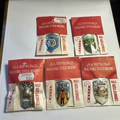 LOT of 5pcs Sampsons Hiking Walking Stick Medallion Mount Badge New Old Stock 2