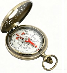 Retro Pocket Compass Copper Alloy Compact Portable Waterproof Design Hiking