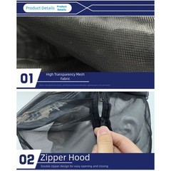 4 Pieces Adult Pest Control Mesh Suit Full Body Jacket Hood Gloves Pants