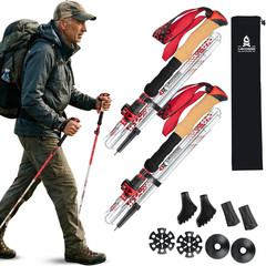 Collapsible Trekking Poles for Hiking – Lightweight Adjustable Aluminum Folding