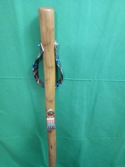 HIKING/WALKIN STICK MADE FROM NM YUCCA PLANT 51″ 12.8 OZ with bandana and holder