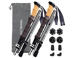 Lightweight Adjustable Trekking Poles with Cork Grip – Compact Folding Hiking St