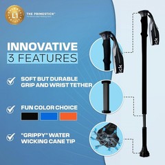 Lightweight Adjustable Walking Stick for Seniors – 1LB, All-Terrain Support