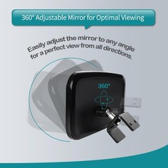 Adjustable Marine Boat Mirror – 8.5″x4.6″ Wide-Angle Rear View for Pontoon & Ski