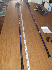 BISINNA Collapsible Trekking Hiking Poles- 2 Pack Folding Blue 115-135cm