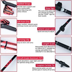 Aluminum Nordic Walking Poles with Ergonomic Grip – 2 Pack