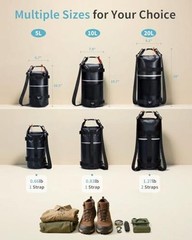 Waterproof Dry Bag for Women Men/10L/20L Roll Top Lightweight Dry 5L Black