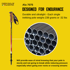 Vipole Trekker Cork Hiking Poles with Twistlock Technology and Adjustable Shafts