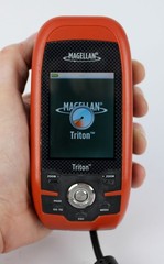 Magellan Triton 400 GPS Handheld Tested Works w/ Box Cable Manuals