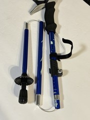 COVACURE Collapsible Trekking Pole Hiking Walking Stick Adjustable Blue