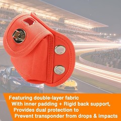 Transponder Mounting Pouch – Waterproof Orange Nylon Case with Status Window