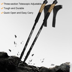 1 Pair All Terrain Trekking Hiking Poles Backpacking Adjustable Walking Sticks