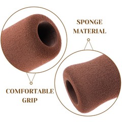 2Pcs Brown Sponge Walking Cane Handle Grips Thick Non Slip Crutch Hand Grips