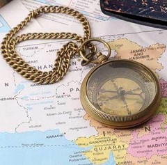 Amazing Art Handicrafts Go Confidently Quote Engraved Compass with Antique Le…