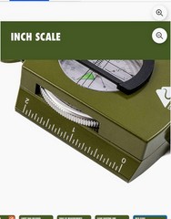 Trail Military Style Green Compass with Durable Metal Body for Nighttime Use.