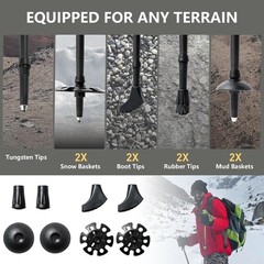 Carbon Fiber Trekking Poles Collapsible Hiking Poles Lightweight Walking 💪👌