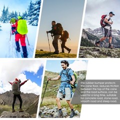 6 Pack Rubber Buffer for Hiking Poles, Crutch Capsule Non Slip, Walking Stick Rubber…