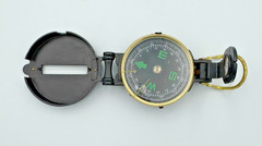 Stansport Engineer Directional Compass Military Style Black Brass Vintage