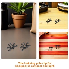 12Pcs Lightweight Black Trekking Pole Fastener Clips for Camping and Hiking Use