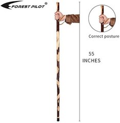 Elegant 55-Inch Wooden Hiking Stick – Durable Rubber Tip & Comfortable Strap