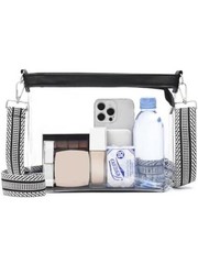 Clear Bag for Stadium Events, Clear Purse for Women, Large Transparent Black