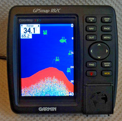 GARMIN GPSMAP 182C MARINE CHART PLOTTER FISHFINDER GPS UNIT w/ KNOBS & COVER