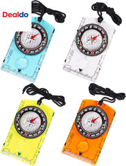 4 Pcs Outdoor Compass with Adjustable Declination,Magnifier,Ruler,Scale. Multifu