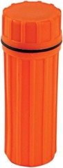 Orange Waterproof Match Storage Box with Firestarter and Signaling Mirror