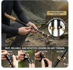 Carbon Fiber Trekking Poles – Ultralight 3K Hiking Poles, Collapsible & Adjustab