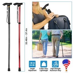 New Adjustable Aluminum Walking Cane, Folding Hiking Stick, Anti-Slip