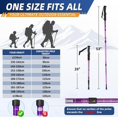 1 Pair Trekking Poles Walking Hiking Sticks Anti-shock Adjustable Alpenstock