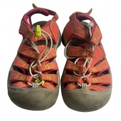 Keen Newport H2 Hiking Sandals Kids US 10 Coral Orange Pink Outdoor Water Cap