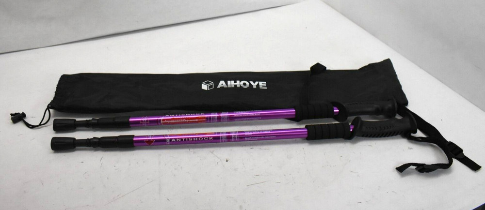 Aihoye Hiking Trekking Pole 2 Pack Collapsible Lightweight Anti Shock Purple