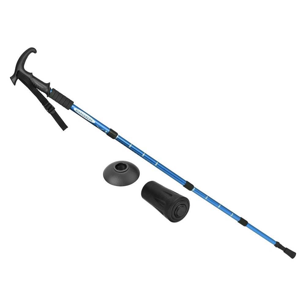 Trekking Poles, Collapsible Telescopic Hiking Pole 21-43 Inch T Handle Blue