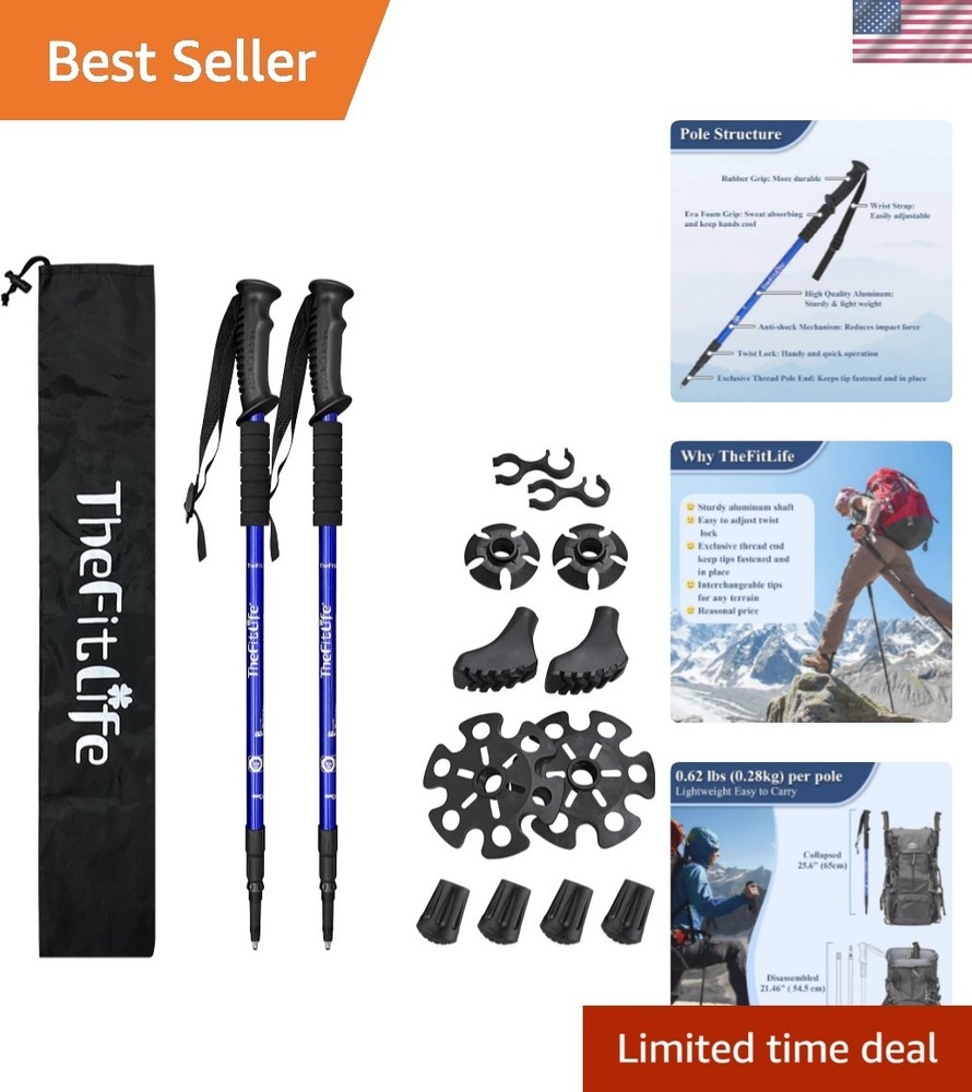 Adjustable Anti-Shock Trekking Poles – Collapsible Hiking Sticks for Adventurers