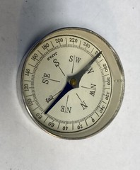 Vintage Metal Tin Compass Made In Japan