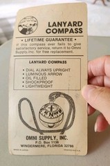 3 Vintage OMNI Supply LANYARD COMPASS Model No. 702 New Old Stock