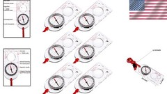 6 Pieces Orienteering Compass Hiking Navigation Backpacking Compass Map Reading