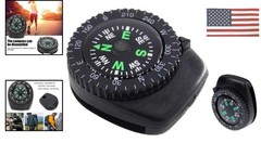 2Pcs Slip-On Watch Band Compass, Black Mini Watch Strap Button Compass, Remov…