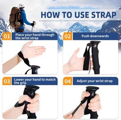 1 Pair Trekking Poles Walking Hiking Sticks Anti-shock Adjustable Alpenstock