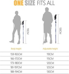 Hiking Poles Collapsible Trekking Poles – Aluminum Alloy 7075 Walking Sticks for