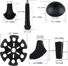 Nordic Walking Poles Rubber Pads, Walking Pads Rubber Stopper Attachments for Wan…