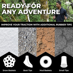 Trekking Poles – Carbon Fiber Monopod Walking or Hiking Sticks with with Accesso