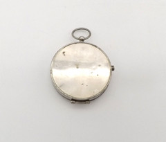 VTG Japanese Compass Pocket Watch Style Black Dial Silver Tone Metal Japan 1