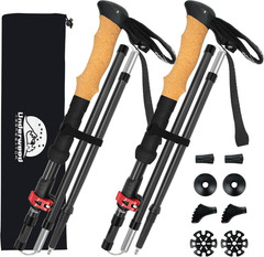 Carbon Fiber Trekking Poles – Lightweight Collapsible Hiking Poles, 2 PCS Nordic